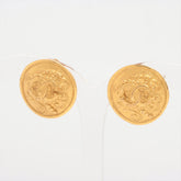 Chanel Coco Logo Gold Clip On Earrings Costume Jewellery